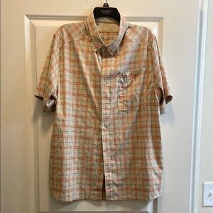 Under Armour Casual Cream and Orange Button Down Shirt